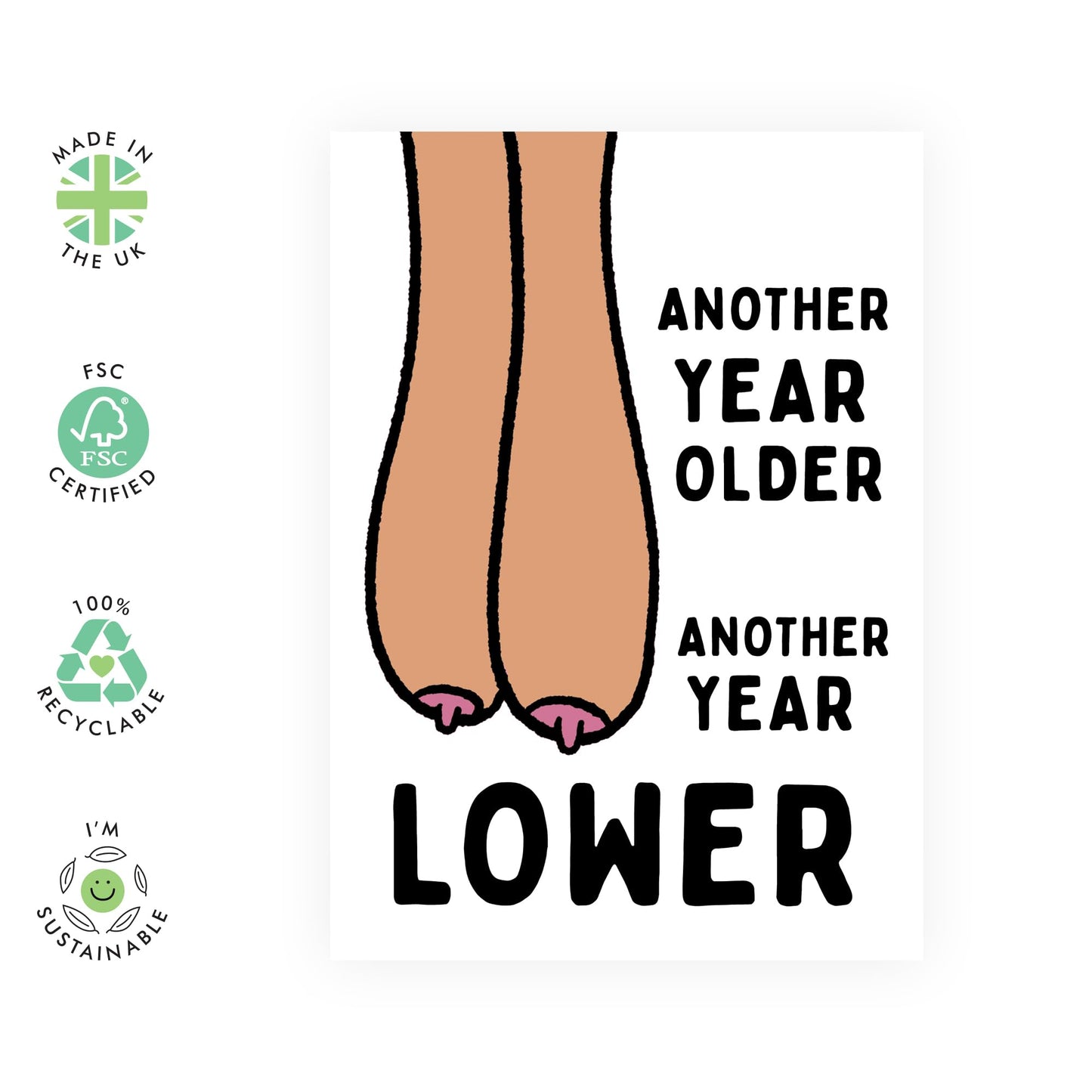 Birthday Card For Women - Another Year Older Boobs - Mummy Birthday Card - Wife Mum - Sister - Happy Birthday Greeting Card Female Friends - Comes With Fun Stickers By Central 23