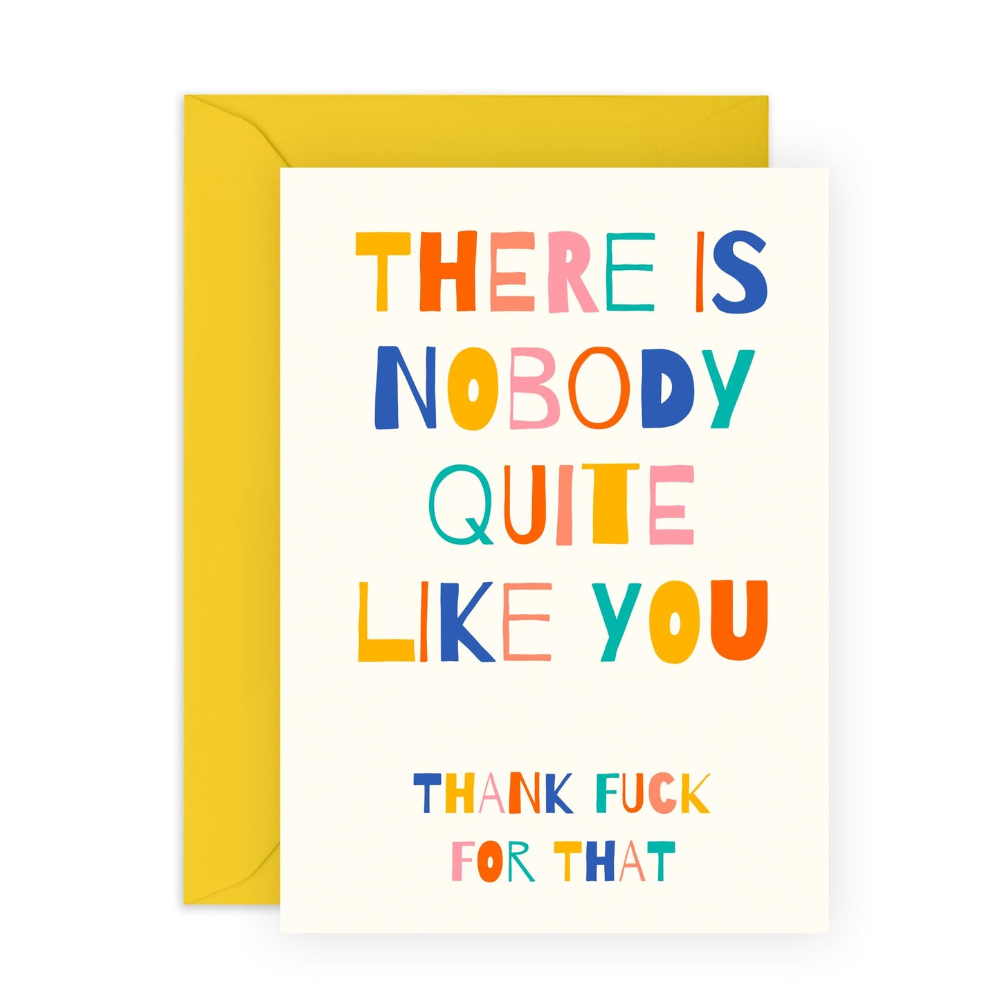 Thank You Card - 'Thank F For You' - Showing Gratitude to Besties, Best Friends, BFFs, Bruv, Bro, Sis, Colleagues, Coworkers, Neighbours - Sincerely - Comes with Fun Stickers