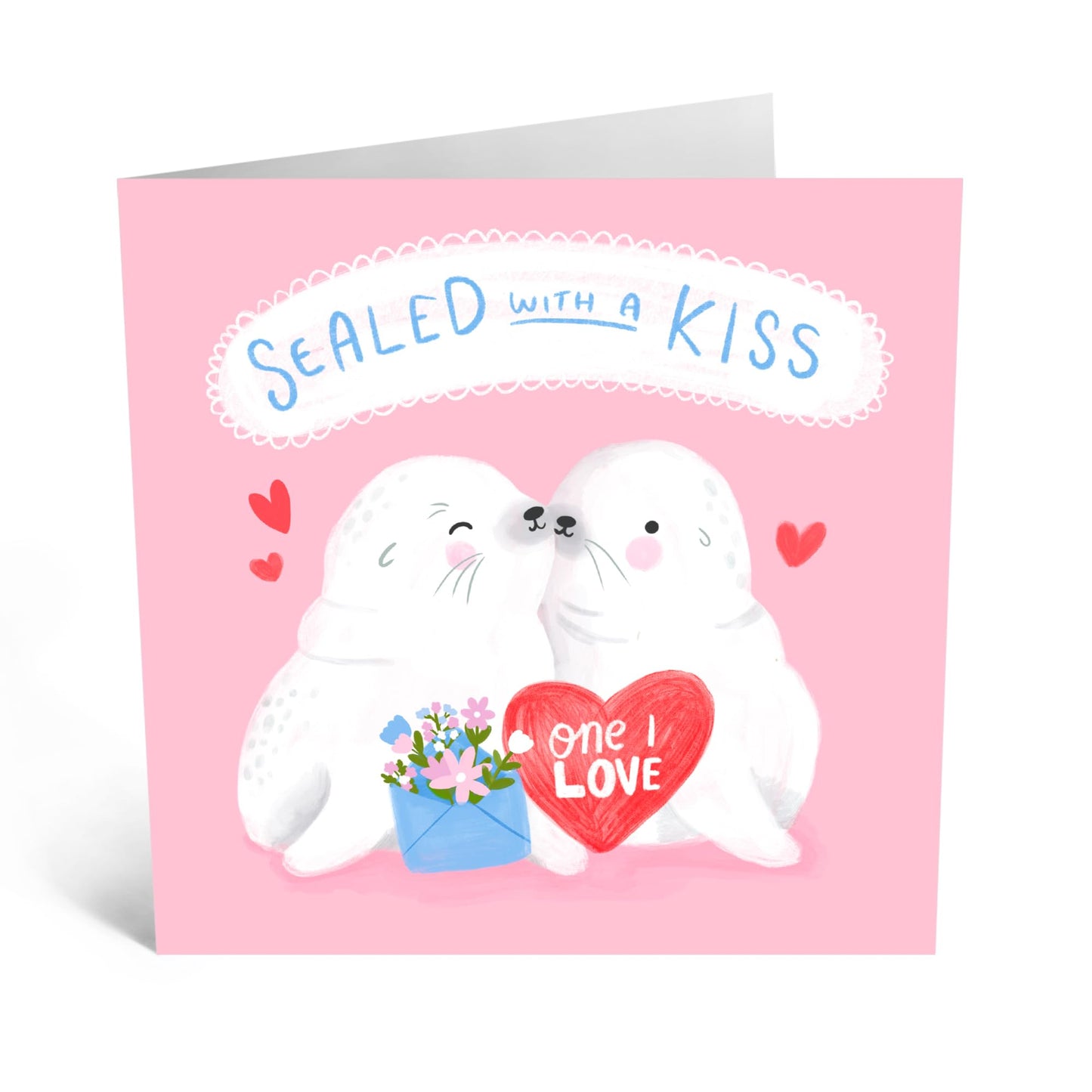 Greeting Card - 'SEALED WITH A KISS CUTE' - Perfect for Any Occasion with an Adorable Sweet Design - Ideal for Expressing Affection and Charm to Special Moments - Comes With Stickers By Central 23