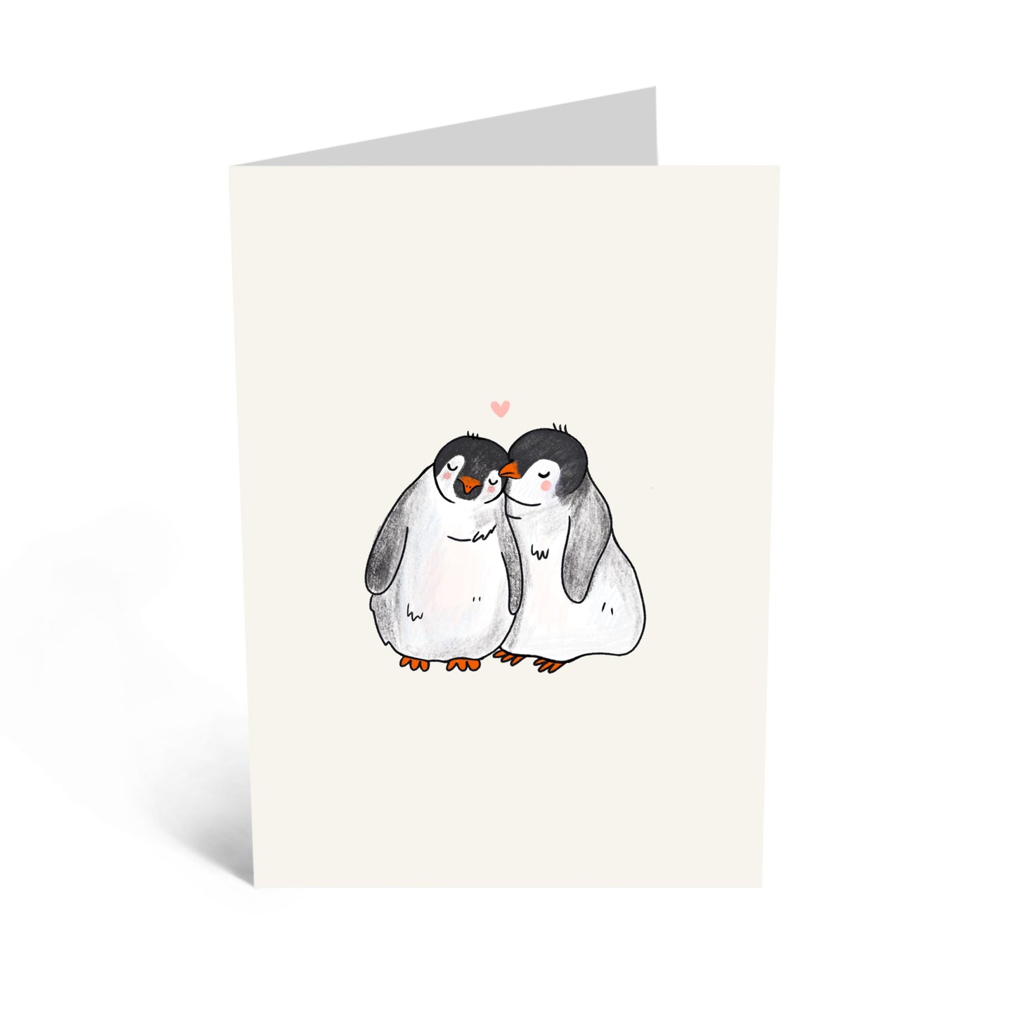Penguin Anniversary Card - 'Penguins Heart' - Valentines Day Card For Boyfriend Girlfriend - Sweet Romantic Gifts For Him Her Husband Wife - Comes With Stickers
