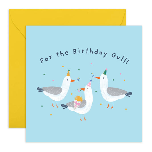 Birthday Card For Men Women - For The Birthday Gull - Sweet Birthday Card For Friend - Mum Dad Birthday Cards - Brother Birthday Card - Gift For Him Her - Comes With Sticker By Central 23