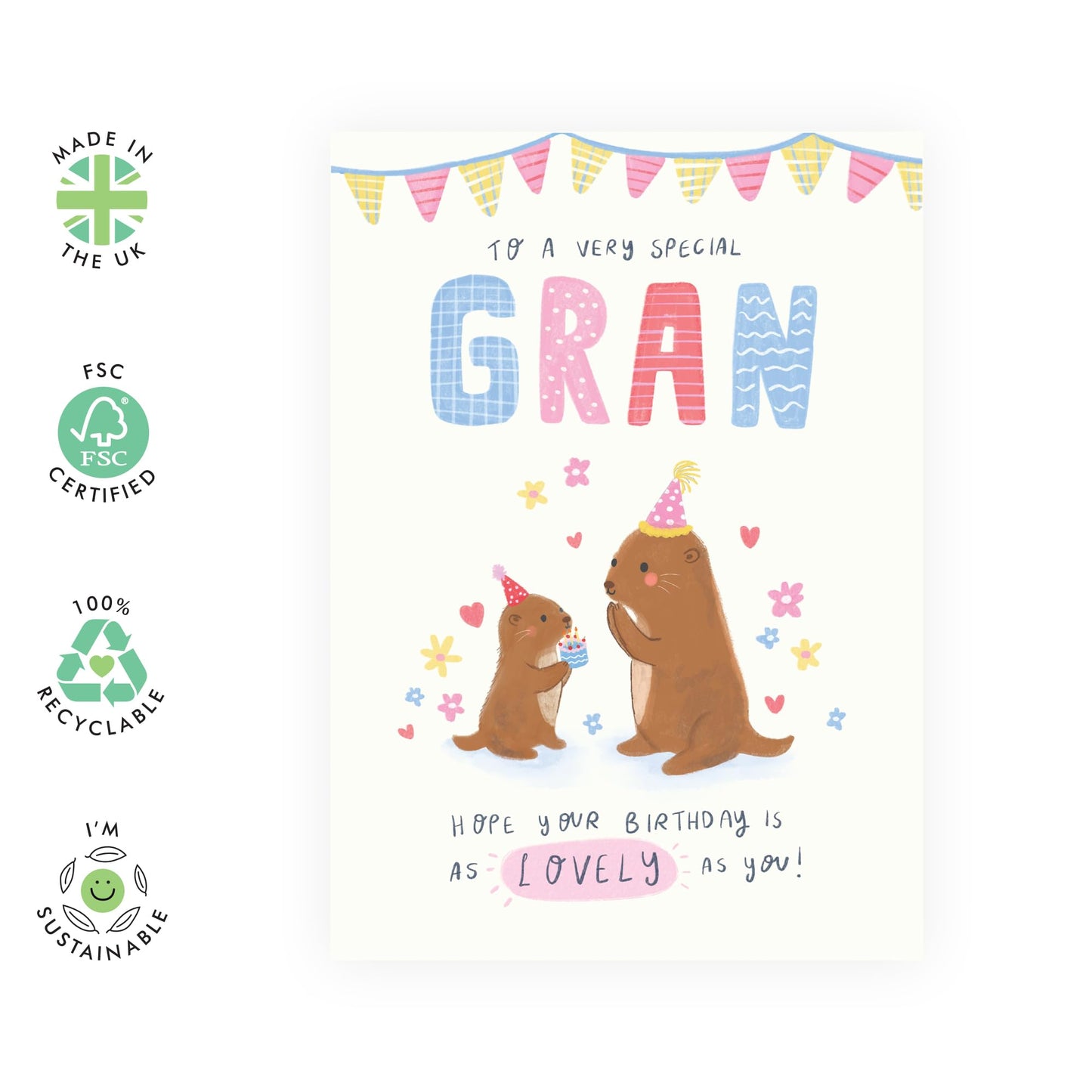 Birthday Cards For Gran - Hope Your Birthday Is As Lovely As You - Grandma Birthday Card` For Her Women - Gifts For Women Nana Granny - Comes With Cute Stickers By Central 23