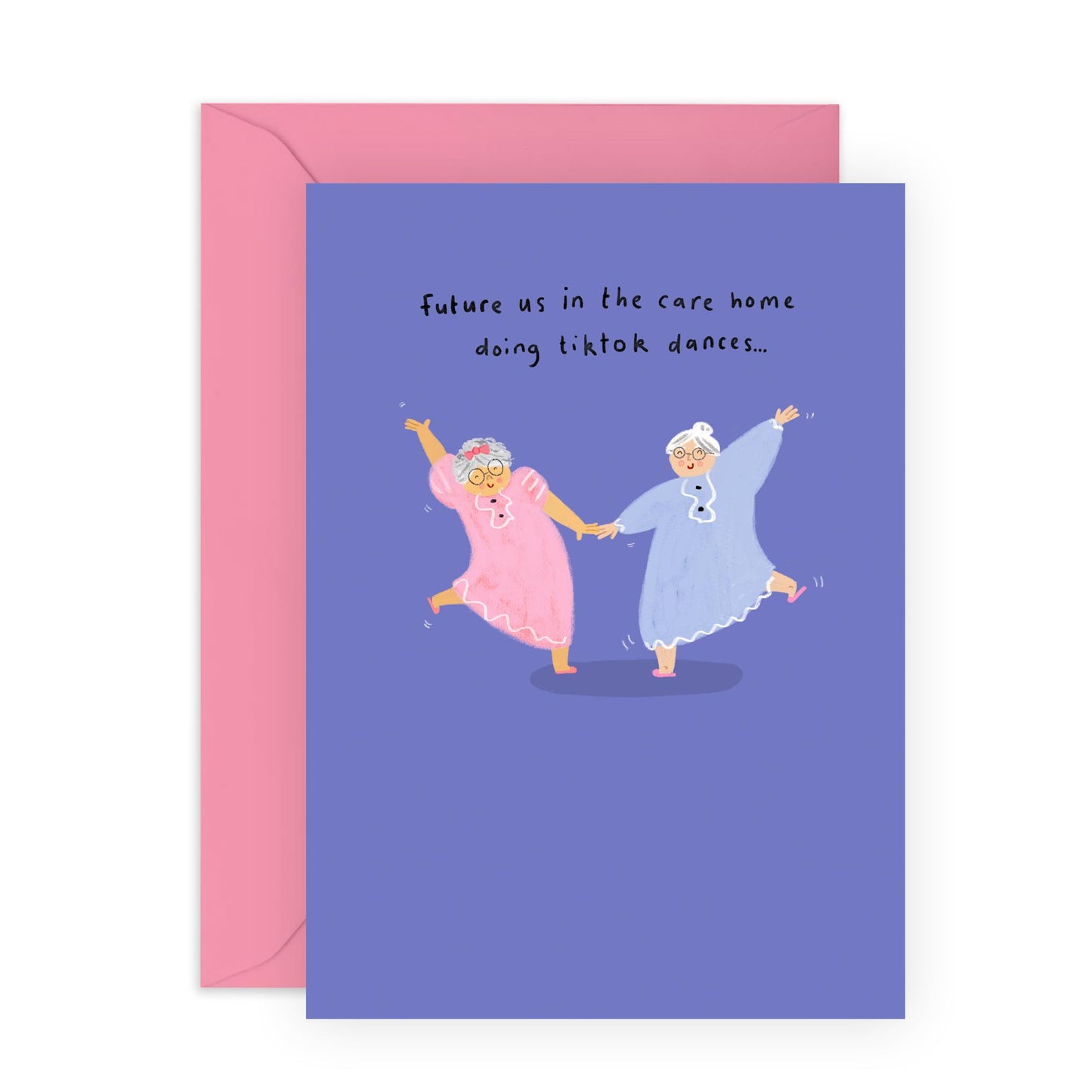 Playful Greeting Card - 'CAREHOME TIKTOK DANCE' - Perfect for Celebrating Fun Muments and Joyful Memories - Ideal for Friends Family Sisters BFFs Who Loves to Dance - Comes With Stickers By Central 23