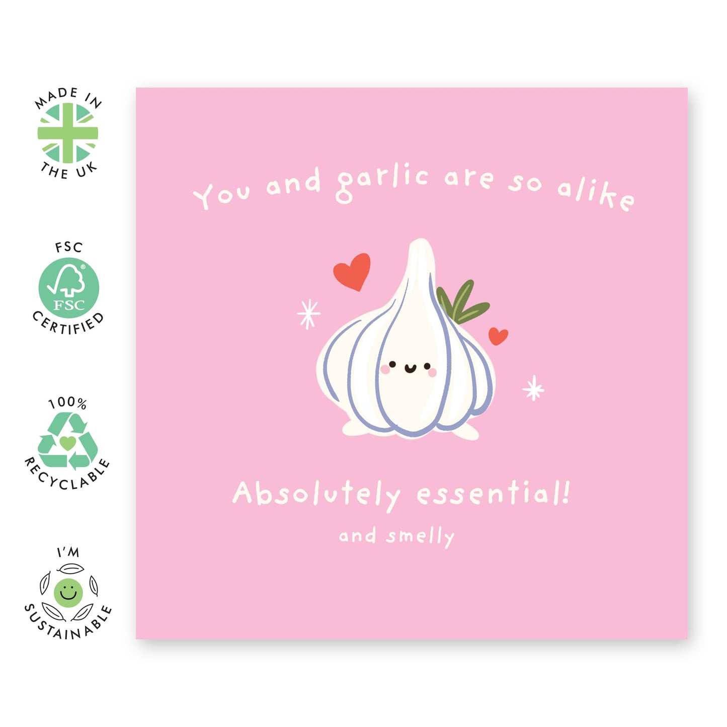 Humorous Love Card – "You and Garlic Are So Alike" – Gifts for Her, Him, Boyfriend, Girlfriend, Husband, Wife, Spouse, Couples, Sweetheart - Cute Valentines Day Ideas - Comes with Stickers