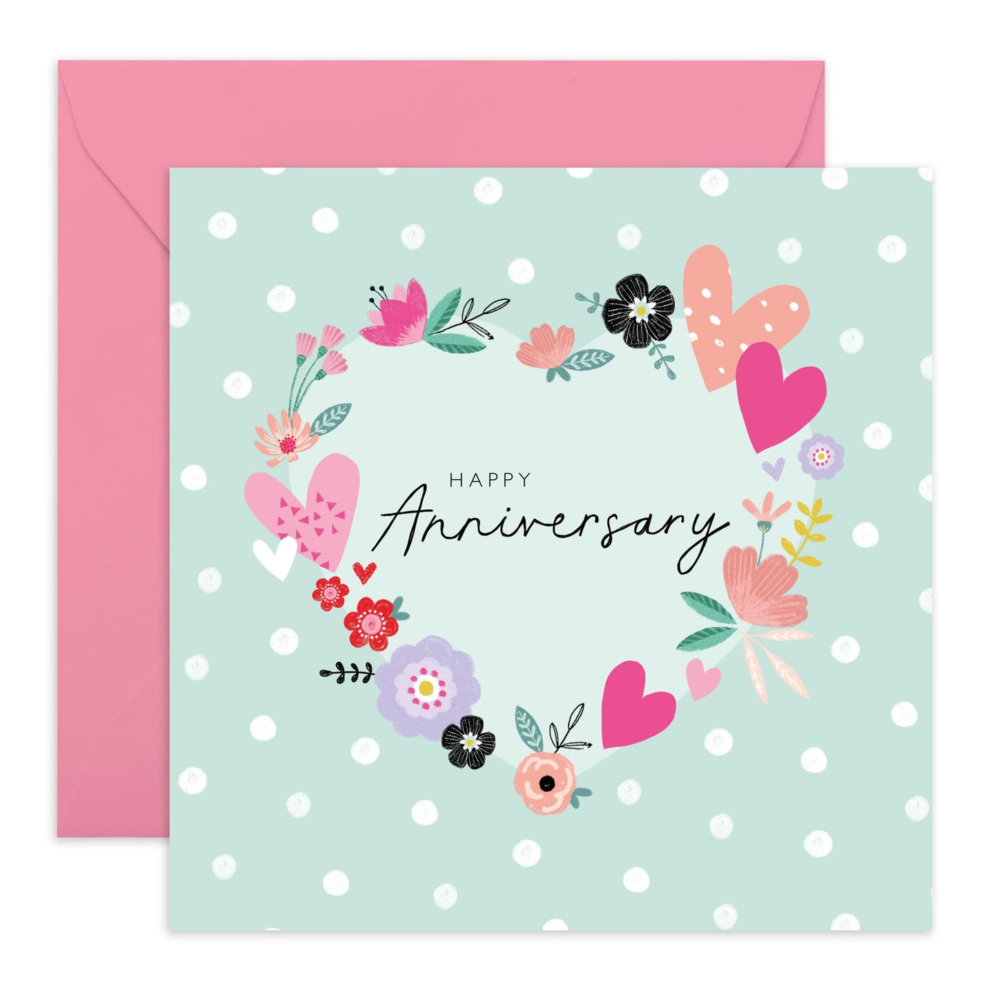 Anniversary Card For Girlfriend Boyfriend - Anniversary Hearts - Wedding Anniversary Card Husband Wife - Greeting Cards For Fiance - Couple - Comes With Fun Stickers By Central 23