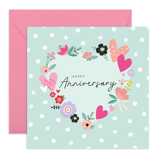 Anniversary Card For Girlfriend Boyfriend - Anniversary Hearts - Wedding Anniversary Card Husband Wife - Greeting Cards For Fiance - Couple - Comes With Fun Stickers By Central 23