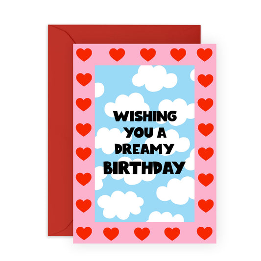 Birthday Card For Friends  - Wishing You A Dreamy Birthday! - Cute Happy Birthday Greeting Cards For Son Daughter Him Her - Funny Gifts For Girlfriend Wife - Comes With Fun Stickers By Central 23