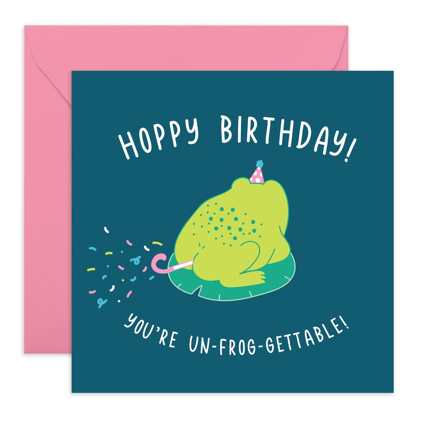 Very Funny Birthday Card Frog - 'Hoppy Birthday Unfrogettable' - Gifts for Best Friend, Besties, Sister, BFF, Colleagues - Party Farts - Comes with Fun Stickers