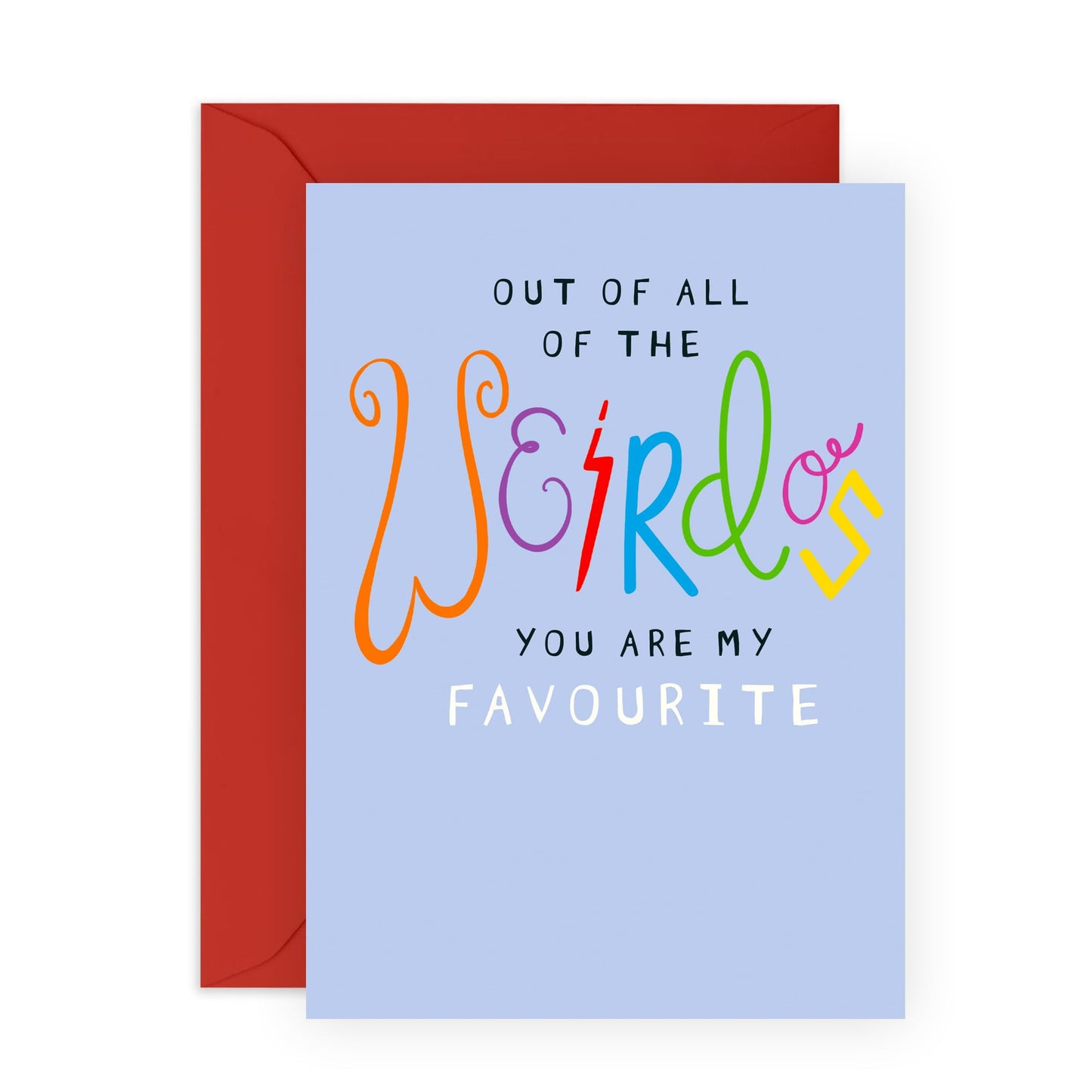 Best Friend Birthday Card - My Favourite Weirdo - Romantic Card For Her Him Partner Boyfriend Girlfriend - Anniversary Card For Husband Wife - Comes With Stickers By Central 23