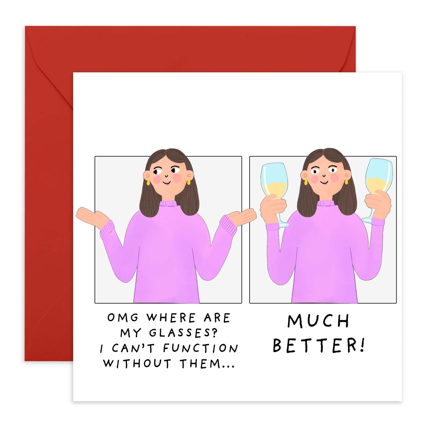 Hilarious Greeting Card - 'Glass Meme' - Gifts for Best Friends, Bestie, Colleagues, Co-worker, Girlfriend, Boyfriend, Wife, Her - Hotness Overload - Comes with Fun Stickers