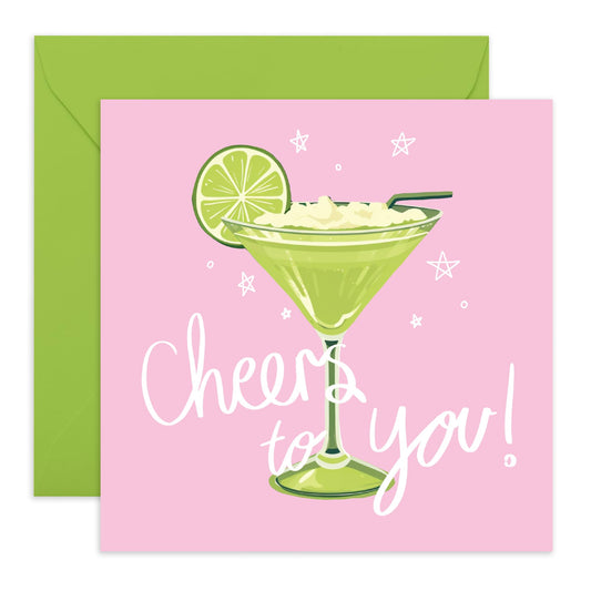 Friend Birthday Card For Women - Cheers To You - Cocktails Celebration - Thank You Congratulations Greeting Cards For Friends - Friend Card - Comes With Stickers By Central 23