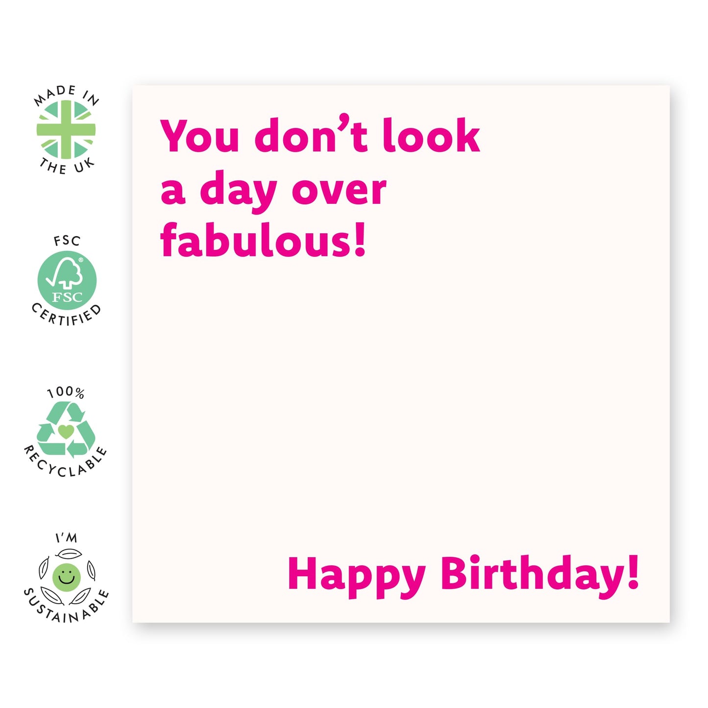 Hilarious Joke Birthday Card for Adults - 'A Day Over Fabulous' - Gifts for Colleagues, Co-worker, Auntie, Mum, Friend, Bestie, BFF, Sister, Sis, Her - Denial - Comes with Fun Stickers