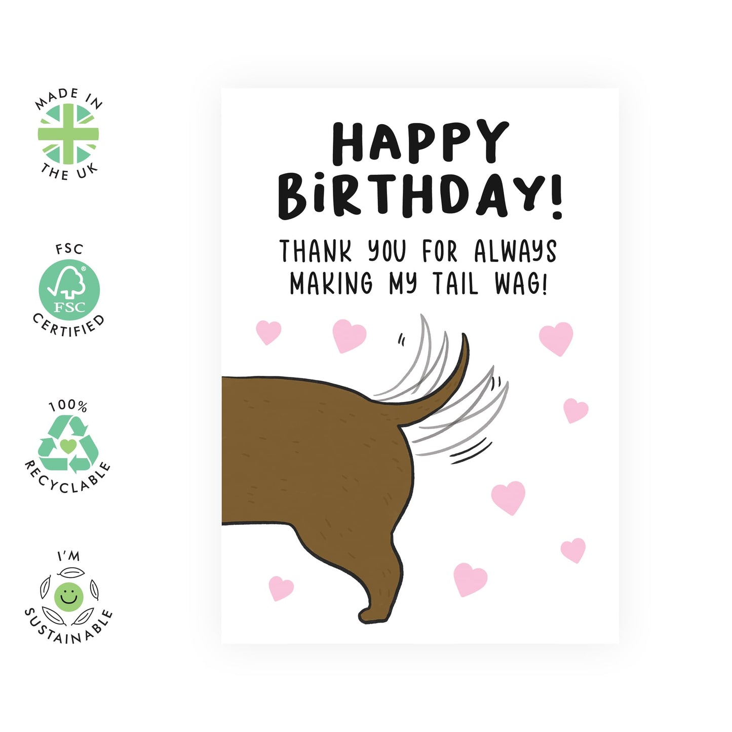 Romantic Birthday Card - 'Birthday From The Dog' - Gifts for Husband, Wife, Spouse, Boyfriend, Girlfriend, Babe, Other Half, Couples - Valentines Day- Comes with Fun Stickers