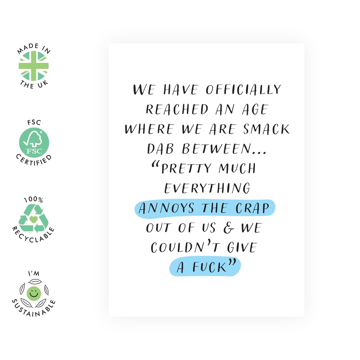 Birthday Card Jokes on Age - 'Reached An Age' - Gifts for Besties, BFF, Best Friend, Colleague, Co-workers, Bruv, Mate, Cousin, Sister, Uncle, Auntie - Oldies - Comes with Fun Stickers