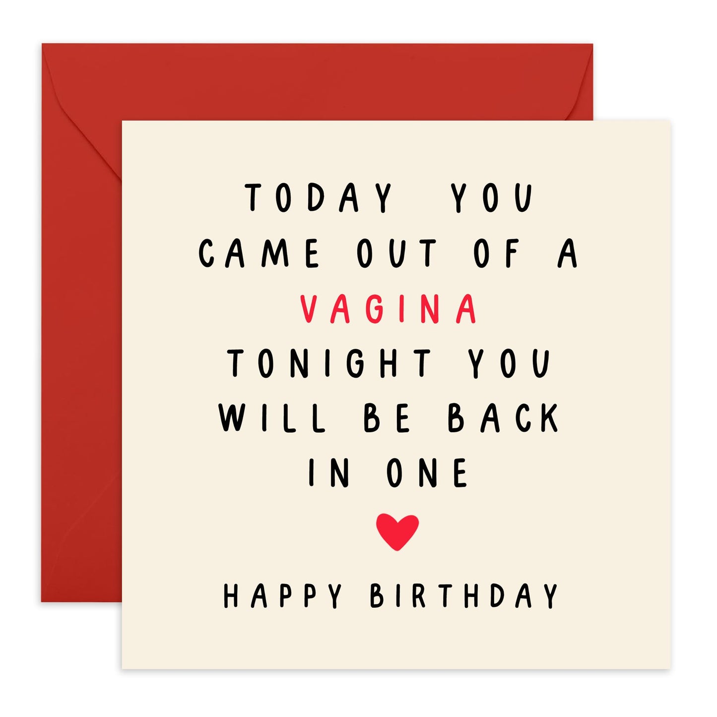 Funny Adult Birthday Card – "You Came Out of a V" – Hilrious and Rude Birthday Greeting for Him, Son, Boys, Men, Family - Comes with Fun Stickers