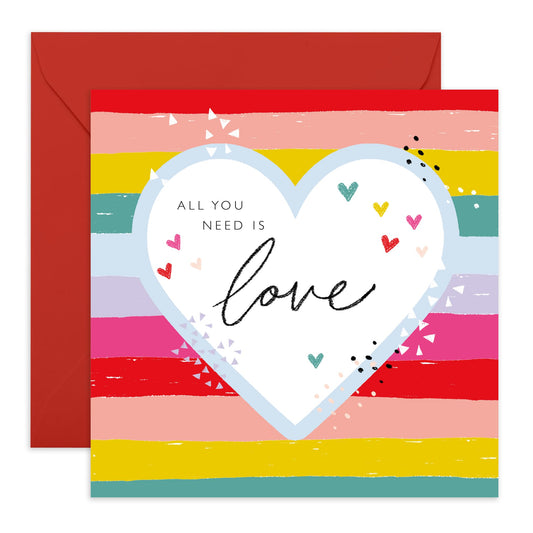 Spreading Love Greeting Card - 'LGBT' - Gifts for Gays, Lesbian, Him, Her, She, He, His, Her, Ladies, Men, Women, Male, Female, Guys, Girls - Rainbow Colours - Comes with Fun Stickers