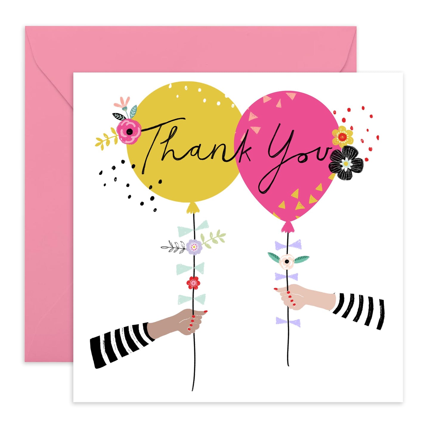 Thank You Cards Kids With Envelopes For Men Women Friends Guests - Party Balloons -thank You Cards Wedding Baby Shower Celebration - Gifts For Him Her - Comes With Stickers By Central 23