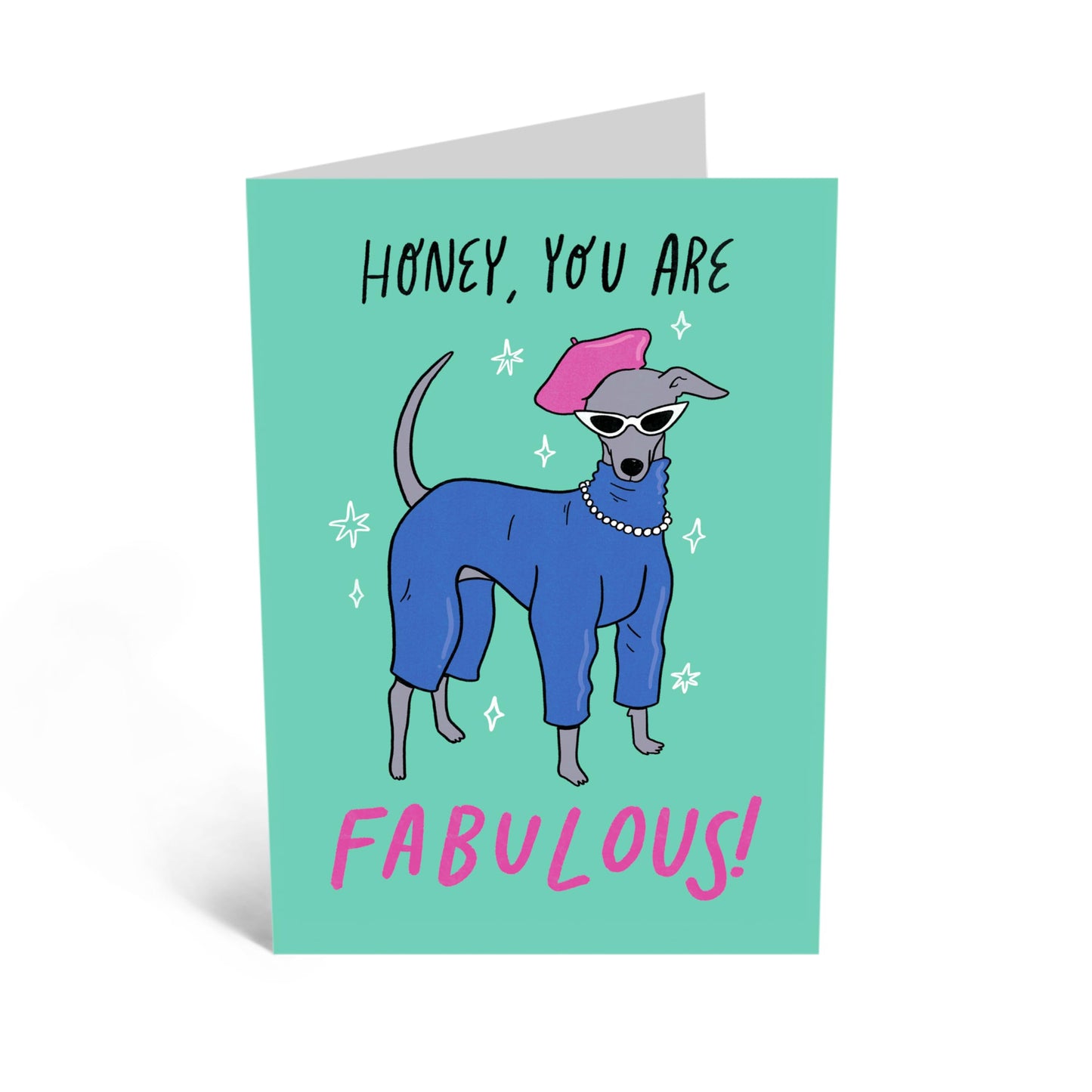 Birthday Greeting Card - 'FABULOUS GREYHOUND' - Perfect for Adding a Fun and Unique Touch to Any Birthday Celebration - Ideal for Greyhound Lovers, Friends & Family - Comes with Stickers By Central 23