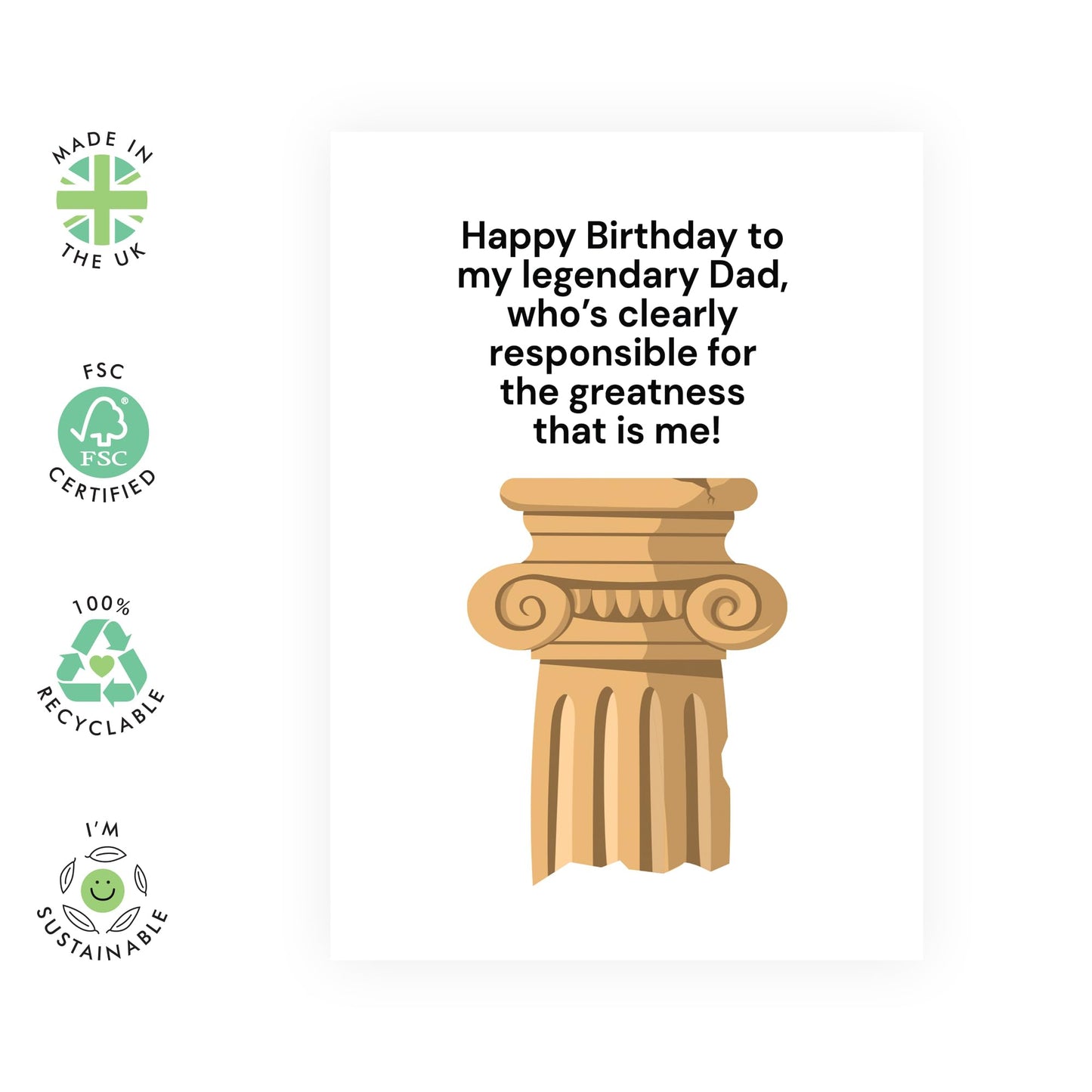 Daddy Birthday Card - My Legendary Dad - Funny Birthday Cards For Dad From Daughter Or Son - Greeting Cards For Men - Gifts For Him Step Dad Father - Comes With Stickers - By Central 23