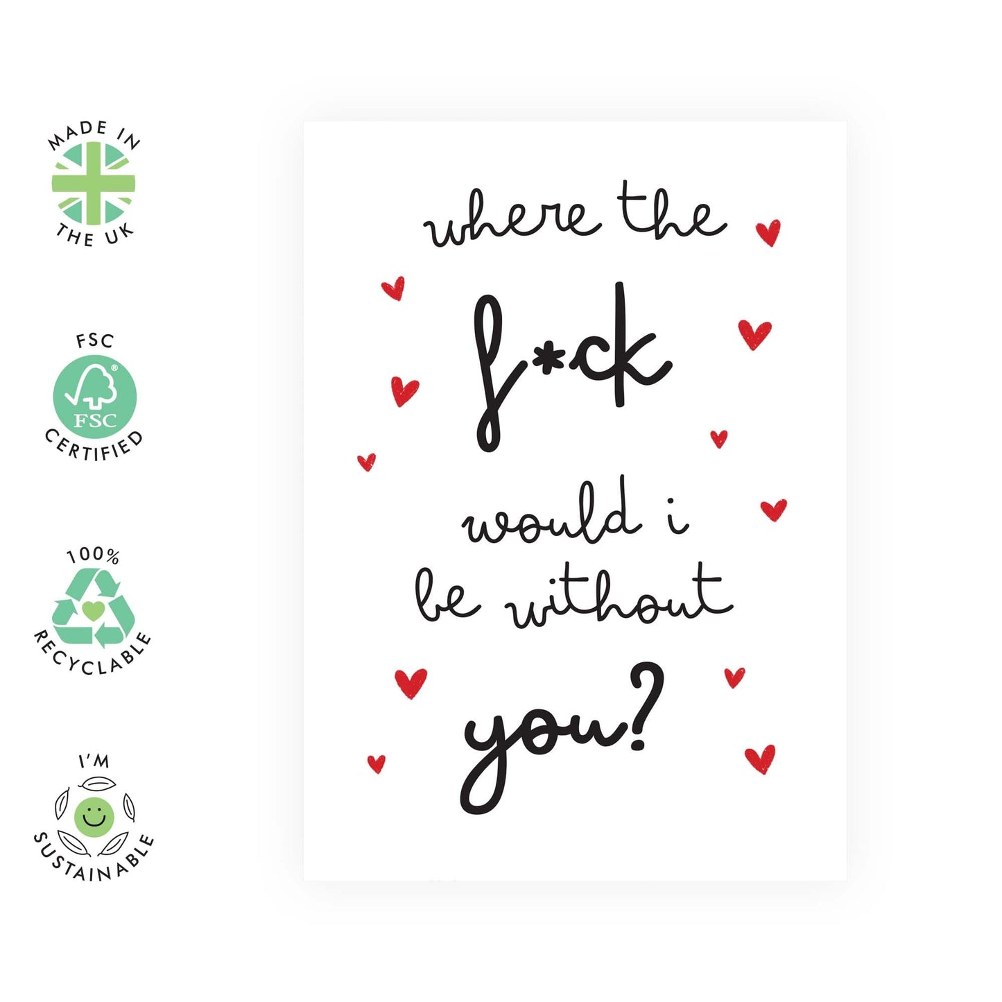 Funny Anniversary Card For Wife - Where Would I Be Without You - Rude Wedding Anniversary Card Husband - Valentines Day Card For Boyfriend Girlfriend Couple - Comes With Stickers - By Central 23
