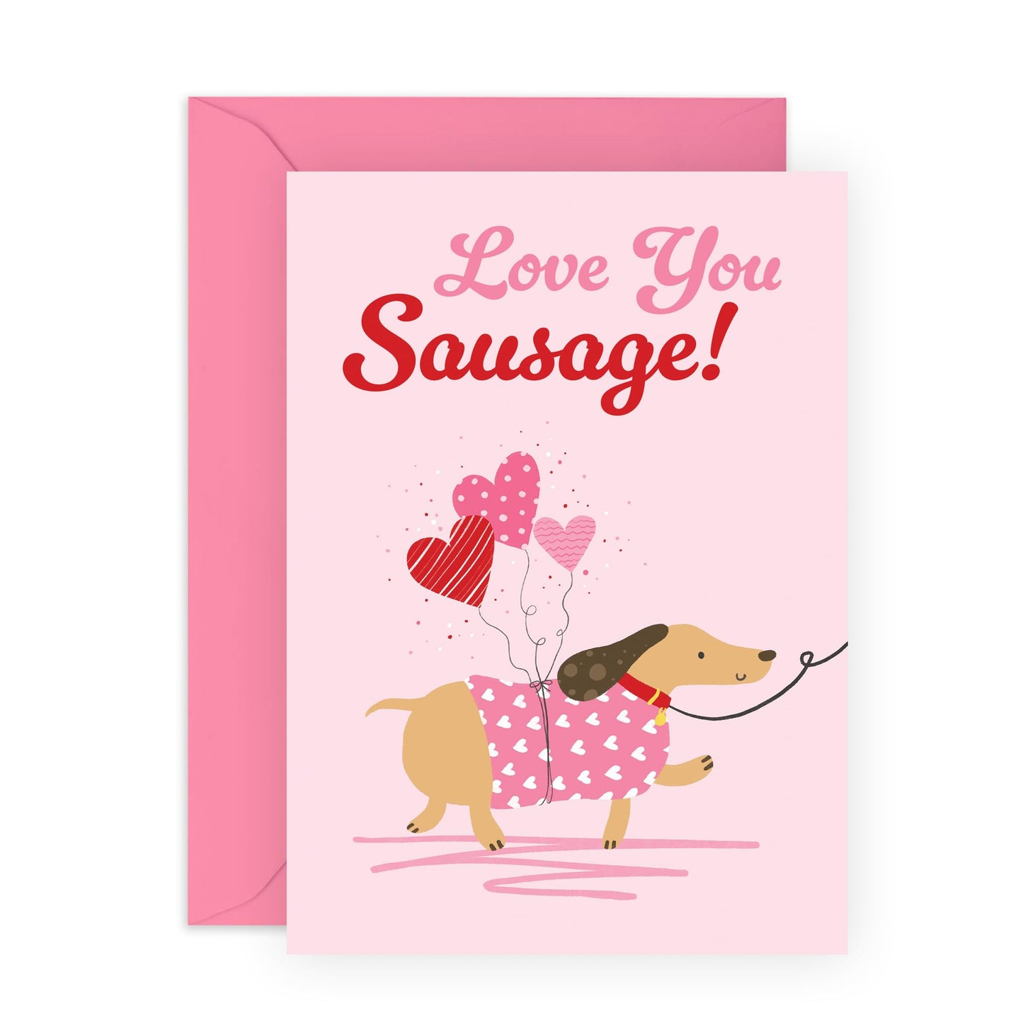 Anniversary Card For Couple Husband Wife - Love You Sausage Dog - Valentines Day Card Girlfriend Boyfriend - Greeting Cards For Fiance - Couple - Comes With Fun Stickers By Central 23