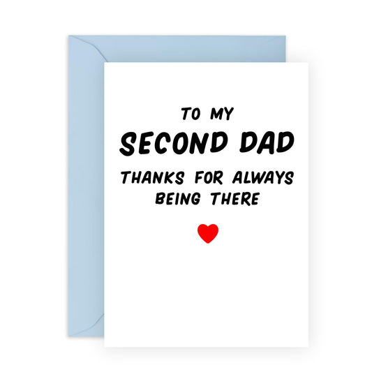 Heartfelt Card - 'SECOND DAD' - For the One Who's Like a Dad to Me - Perfect for Celebrating a Special Bond - Ideal for Any Occasion or Just to Show Appreciation - Comes with Stickers by Central 23