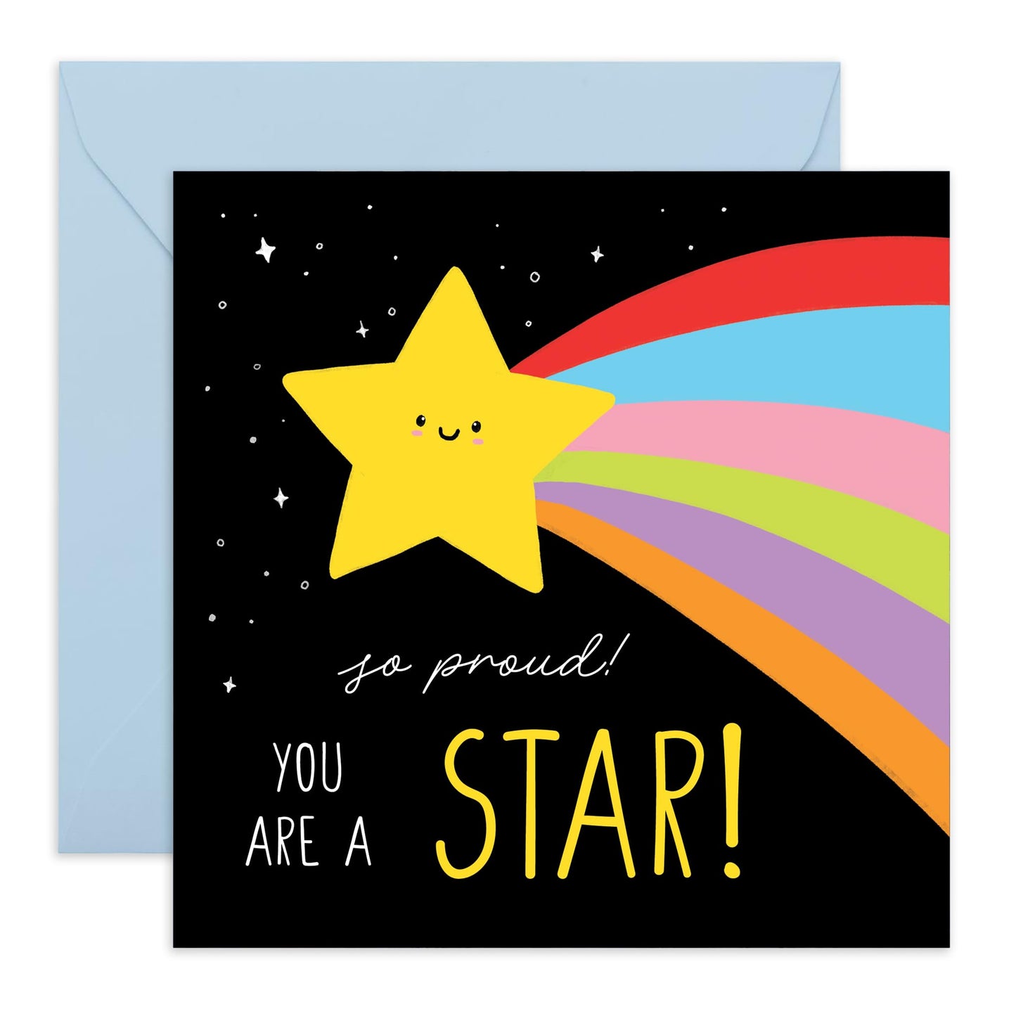 Congratulations Birthday Card - 'You Are A Star' - Gifts for Son, Daughter, Friends, Colleagues, Co-workers, Students, Employees - Proud of You - Comes with Fun Stickers