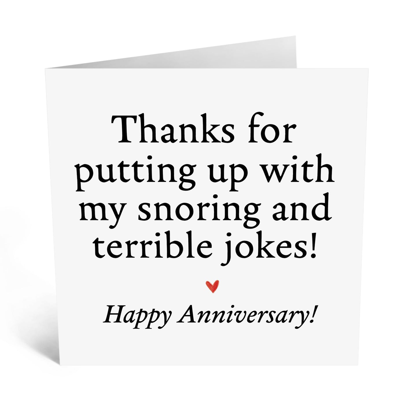 Greeting Card - 'SNORING AND BAD JOKES' - Perfect for Celebrating the Quirks & Humor in Your Relationship - Ideal for Adding a Touch of Fun to Your Special Someone - Comes With Stickers By Central 23