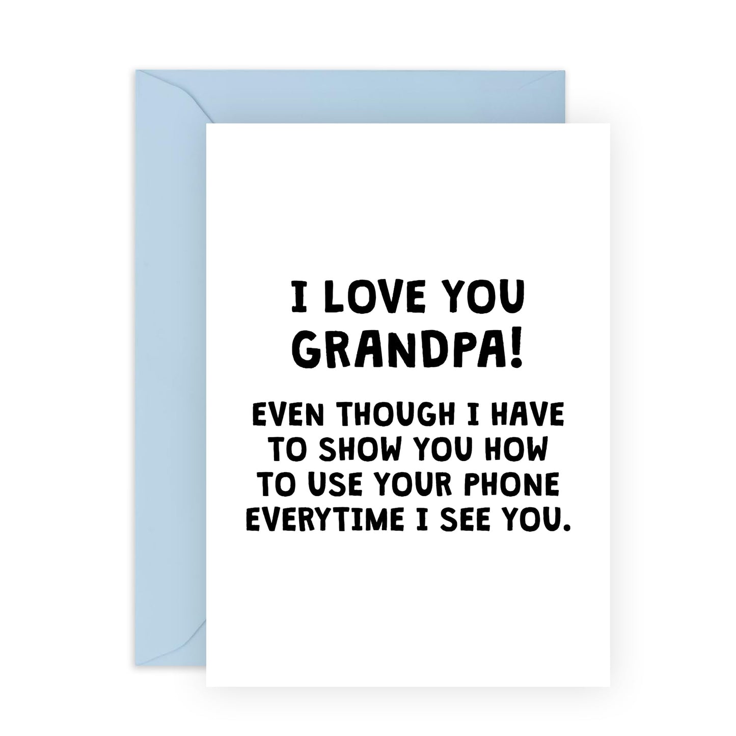 Grandpa Birthday Cards - How To Use Your Phone - Father's Day Card - Funny Birthday Cards For Men 50th 60th 70th - Comes With Stickers And Envelope - By Central 23