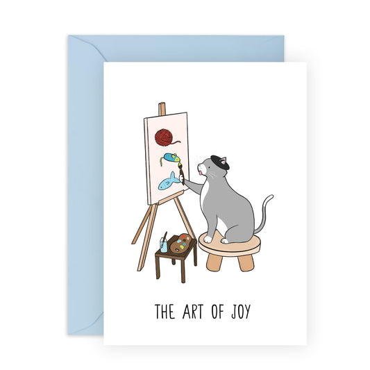 Cat Dad Card - Cat Birthday Card - The Art Of Joy - Funny Greeting Cards For Cat Mom - Cat Valentines Day Cards Kids - All Occasions Card Fur Baby Kitty Kitten - Comes With Cute Stickers By Central 23