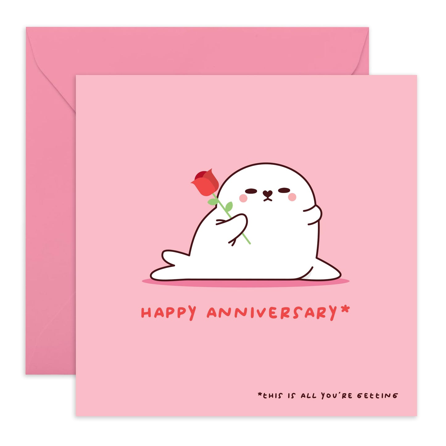 Cute Anniversary Card - 'Lazy Seal Anniversary' - Romantic Gifts for Husband, Wife, Partner, Other Half, Couples, Girlfriend, Boyfriend - Valentines Day Present - Comes with Fun Stickers