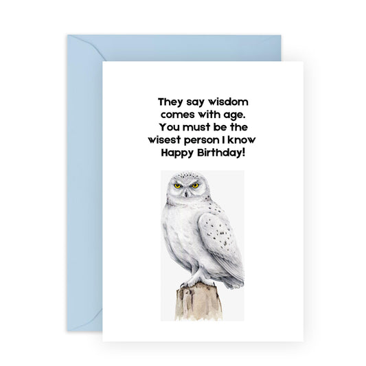 Heartfelt Birthday Card - 'WISEST PERSON I KNOW' - Celebrate Their Wisdom and Insight with This Card - Perfect for Thoughtful Touch to Their Birthday - Includes Envelope and Stickers by Central 23