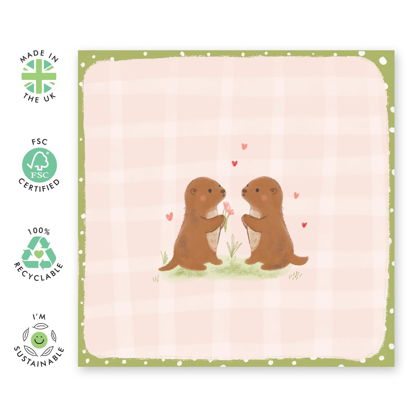 Romantic Valentines Day Card For Couple - Cute Otters - Love Cards For Her Him - I Love You Gift For Partner Boyfriend Girlfriend Husband - Wife Anniversary Card - Comes With Stickers By Central 23
