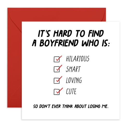 Girlfriend Birthday Cards - Hard To Find A Perfect Boyfriend - Funny Anniversary Cards For Boyfriend - Sarcastic Valentine's Card - I Love You Gifts For Her - Comes With Fun Stickers By Central 23