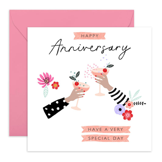 Anniversary Card For Girlfriend Boyfriend - Anniversary Drinks - Wedding Anniversary Card Husband Wife - Greeting Cards For Fiance - Couple - Comes With Fun Stickers By Central 23