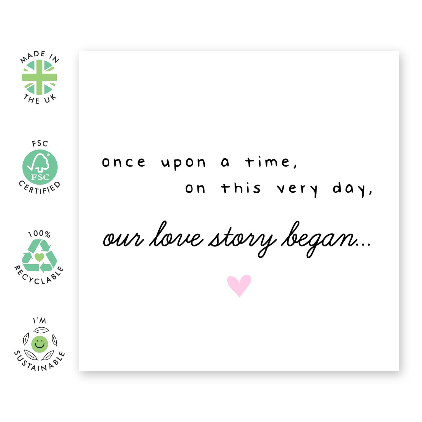 Anniversary Card For Him - Our Love Story Began - Sweet Anniversary Card For Husband Boyfriend - Love Greeting Cards For Couple Partner - Comes With Stickers - By Central 23