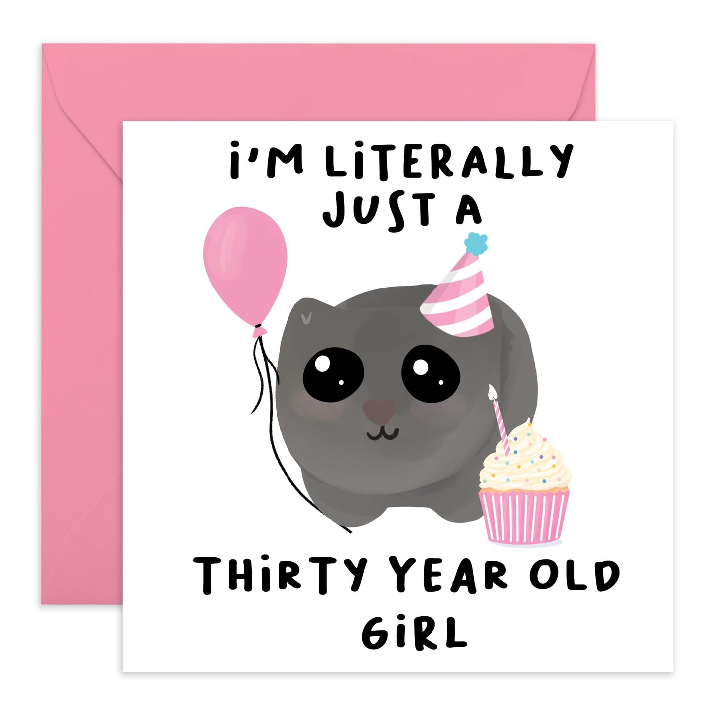 30th Birthday Card for Girls - ‘Just A 30 Year Old Girl’ - Happy Thirtieth Birthday Card for Sister, Daughter, Niece, Friends - Gifts for Women Age Thirty - Comes with Fun Stickers by Central 23