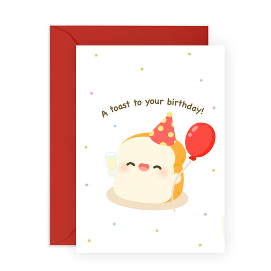 Friend Birthday Card - A Toast To Your Birthday - Funny Birthday Cards For Men Women - Greeting Cards For Mum Dad Son Daughter - Comes With Stickers - By Central 23