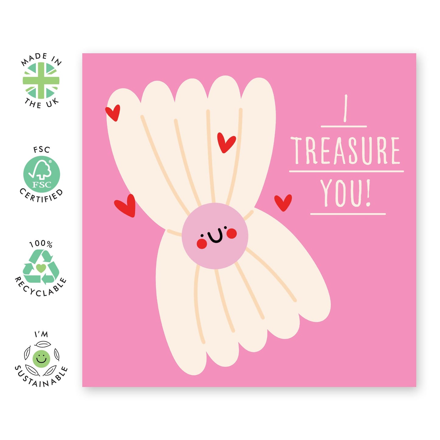 Cute & Romantic Anniversary Card - 'Treasure You' - Sweet Greetings for Husband, Wife, Couples, Married, Girlfriend, Boyfriend, Him, Her - Most Valued - Comes with Fun Stickers