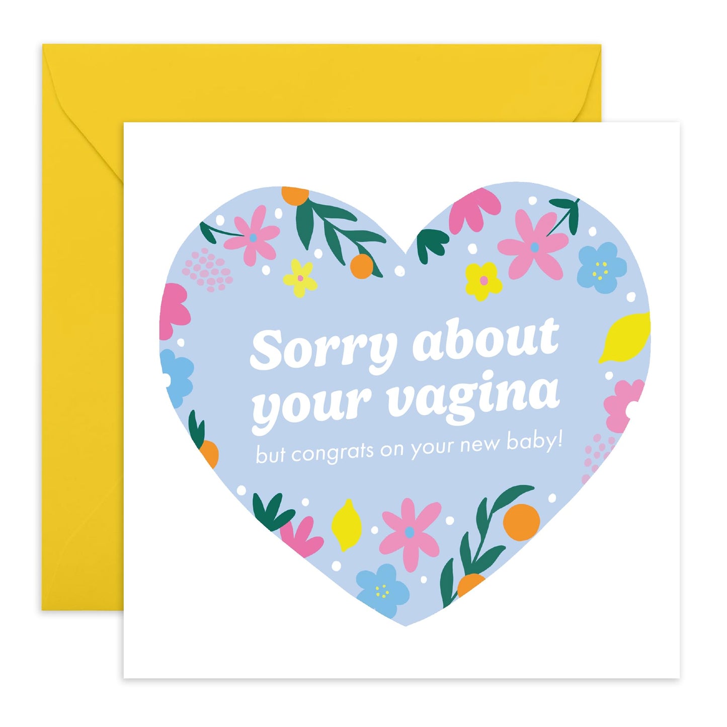 Funny Greeting Cards For New Mum - Sorry About Your Vag*na - Congratulations On Your New Baby - Birth Affirmations Cards For Labor - Pregnancy Gifts For Women - Comes With Stickers By Central 23