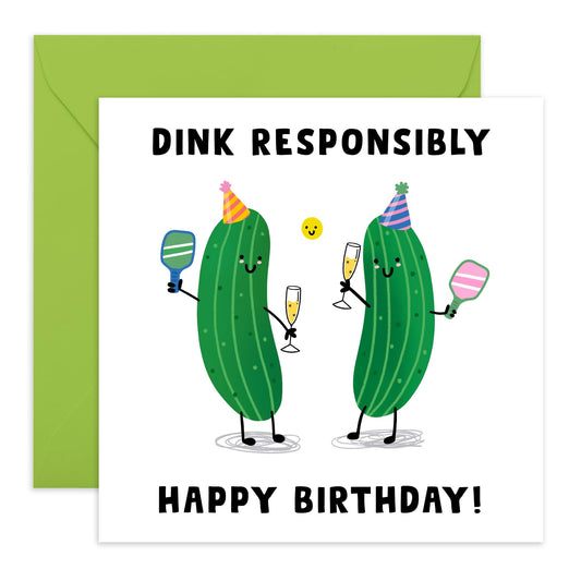 Hilarious Birthday Card - 'Dink Responsibly ' - Funny Gift for Besties, Best Friends, Mates, Buddies,Bro, Bruv, Sister, Sis - Drinking Time - Comes with Fun Stickers