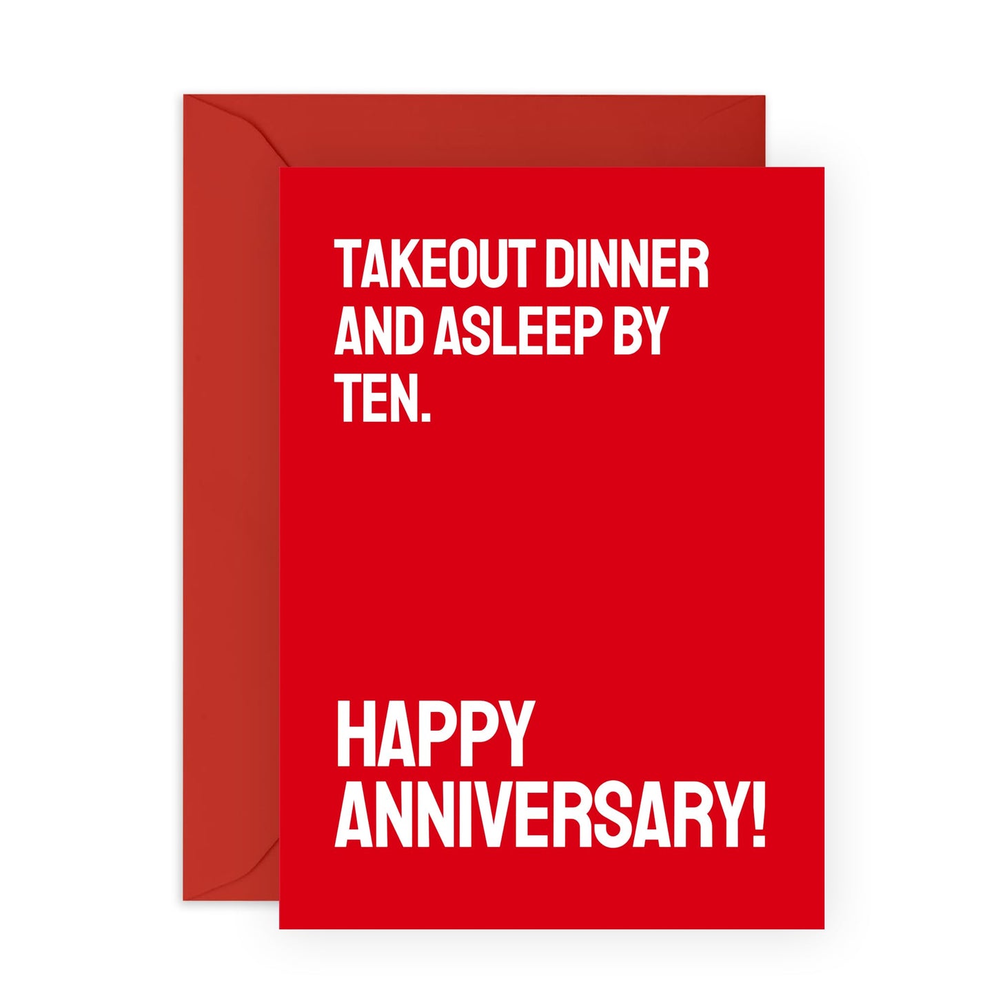 Anniversary Greeting Card - 'ASLEEP BY 10 ANNIVERSARY' - Perfect for Celebrating a Milestone with a Touch of Humor - Ideal for Couples Who Enjoy a Fun Twist - Comes With Stickers By Central 23