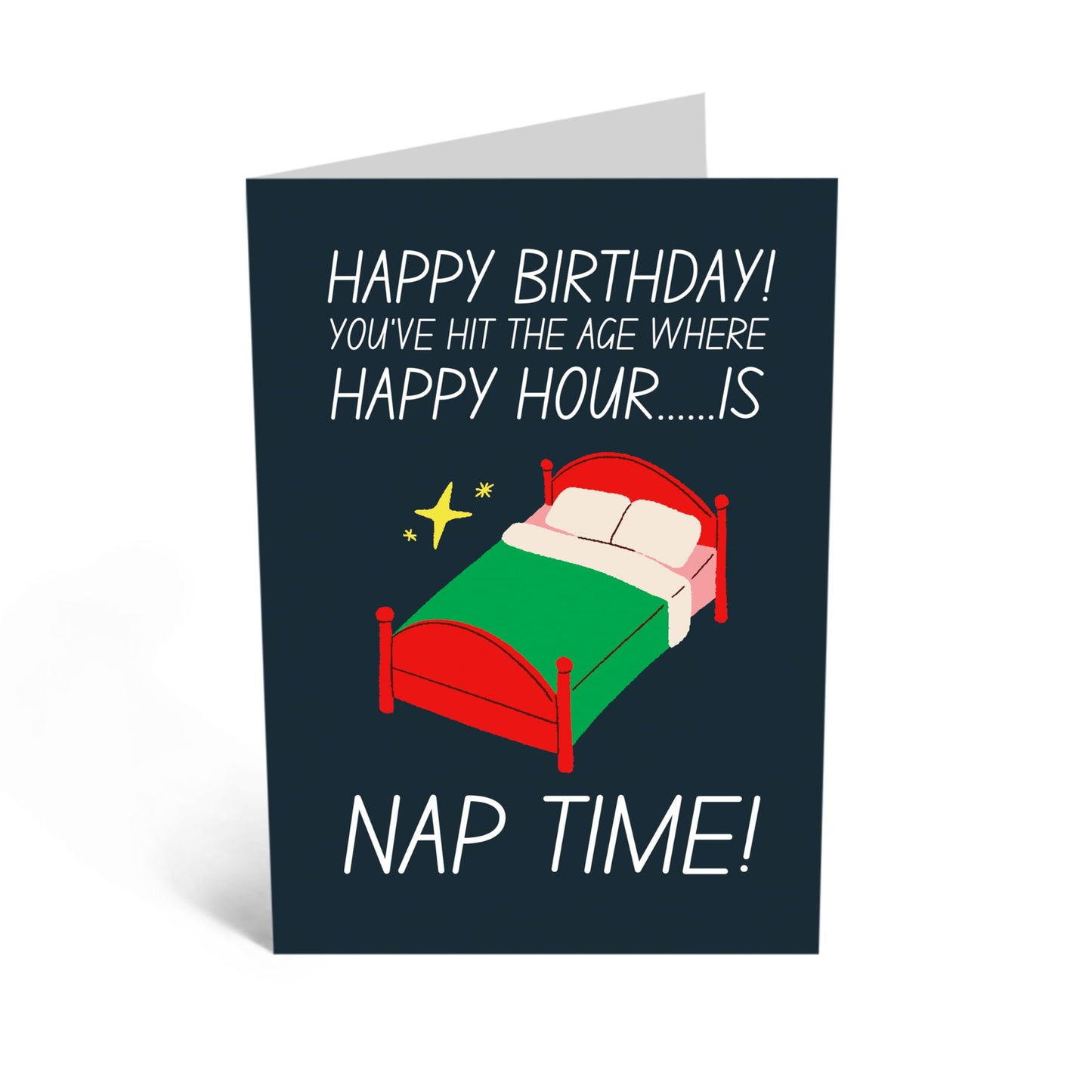 Playful Birthday Card - 'HAPPY HOUR NAP TIME' - Celebrate with Fun and Enjoyment - Perfect for Adding a Lighthearted Touch to Their Special Day - Includes Envelope and Stickers by Central 23