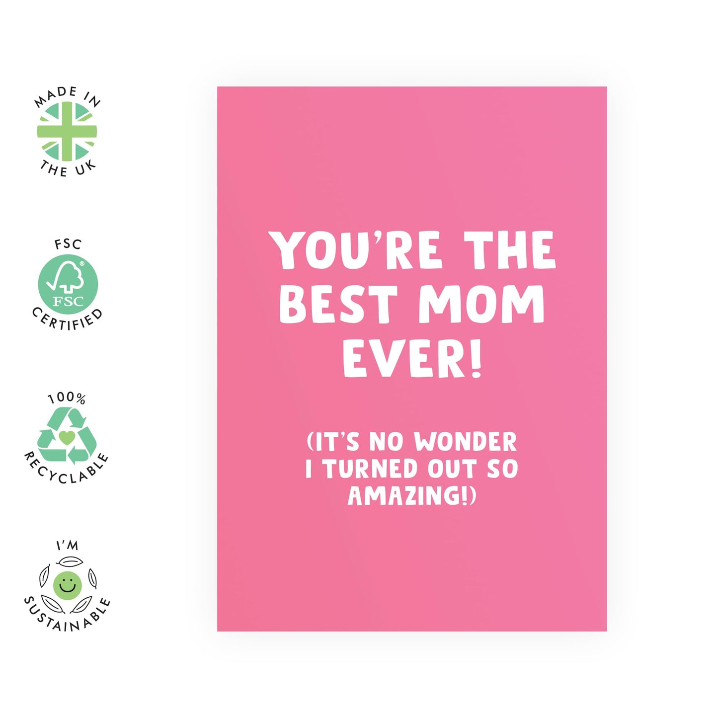 Happy Birthday Cards For Mum - You're The Best Mum Ever! - Funny Mother's Day Card For Her - Thank You Cards For Women Mama Mummy - I Love You Gifts From Daughter - Comes With Stickers By Central 23