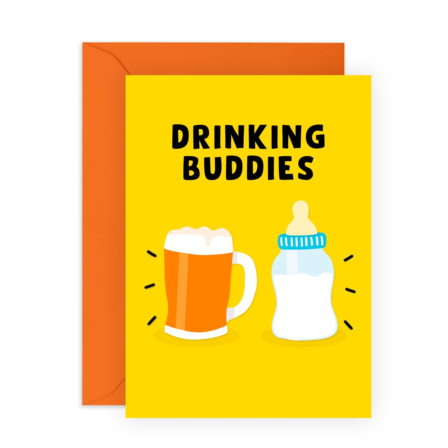 Funny Birthday Card For Him - Drinking Buddies - Humorous Birthday Cards For Men - Father’s Day Card For Husband Son Brother - Comes With Stickers - By Central 23