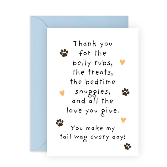 Sweet Birthday Card From Dog - My Tail Wag Every Day - Gifts for Fur Mum or Dad, Friends, Besties, BFF, Dog Mama, Daddy, Her, Him, Pet Owners - Mothers Day, Fathers Day - Comes With Fun Stickers