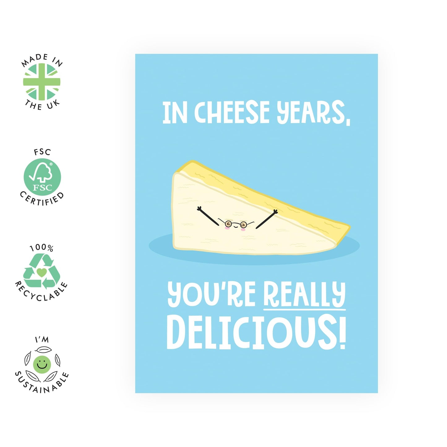 Funny Birthday Card For Girlfriend Boyfriend - In Cheese Years Really Delicious - Nice & Naughty - For Him & Her - Men Women - Gift For Husband Wife - Comes With Sticker By Central 23