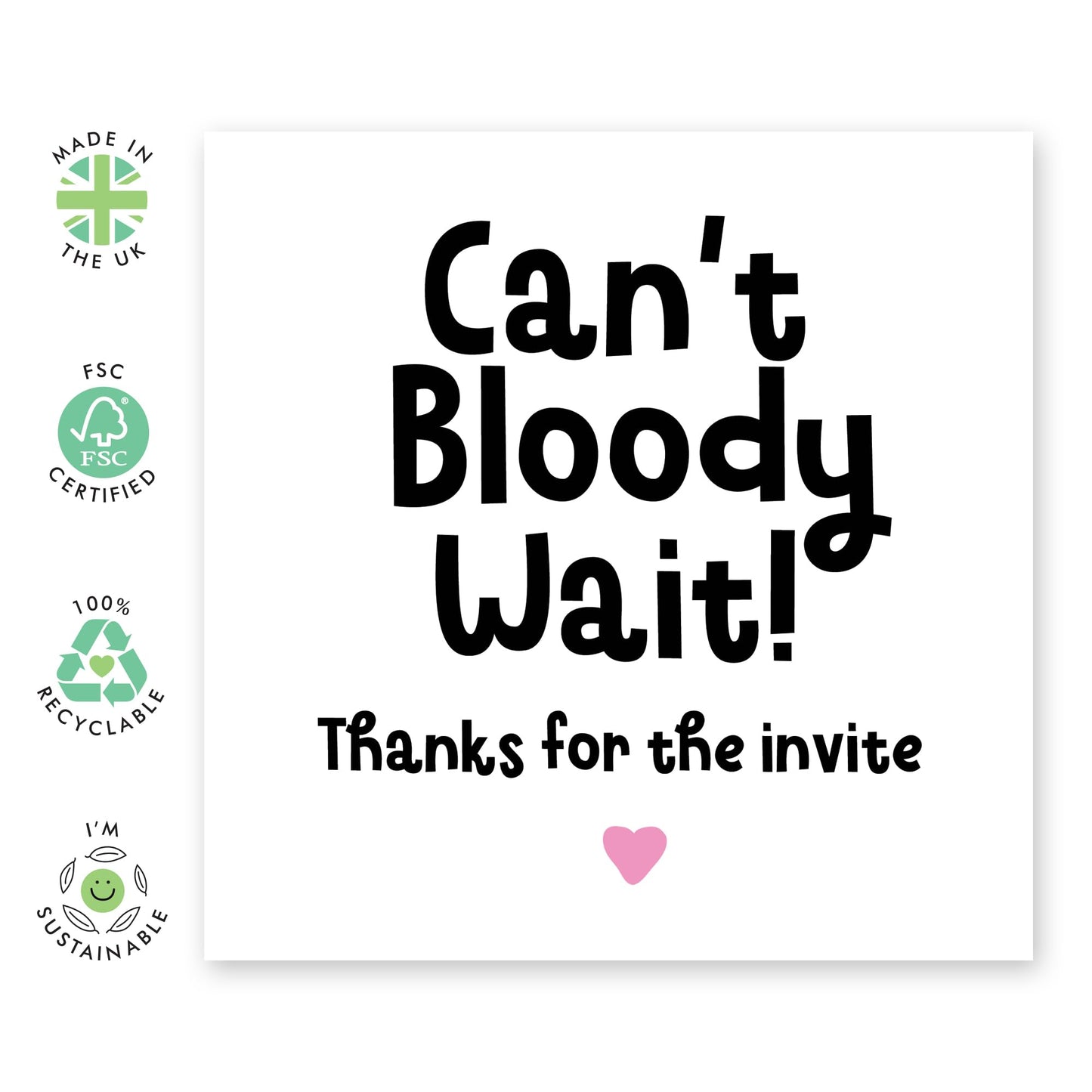 Congrats On You New Home Card - Can't Bloody Wait! - Congratulations Card - Passed Driving Test Card - Affirmation Gifts For Women Him Her - Comes With Stickers By Central 23