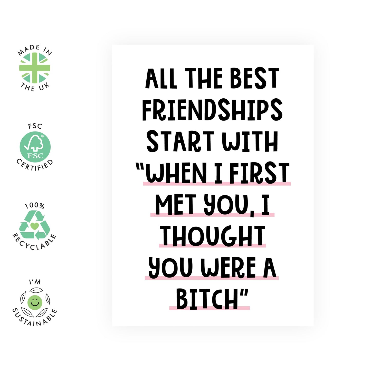 Birthday Card For Women - I Thought You Were A Bitch - Birthday Greeting Cards For Girl - Gift For Daughter Sisters - For Female Friend - Comes With Stickers By Central 23