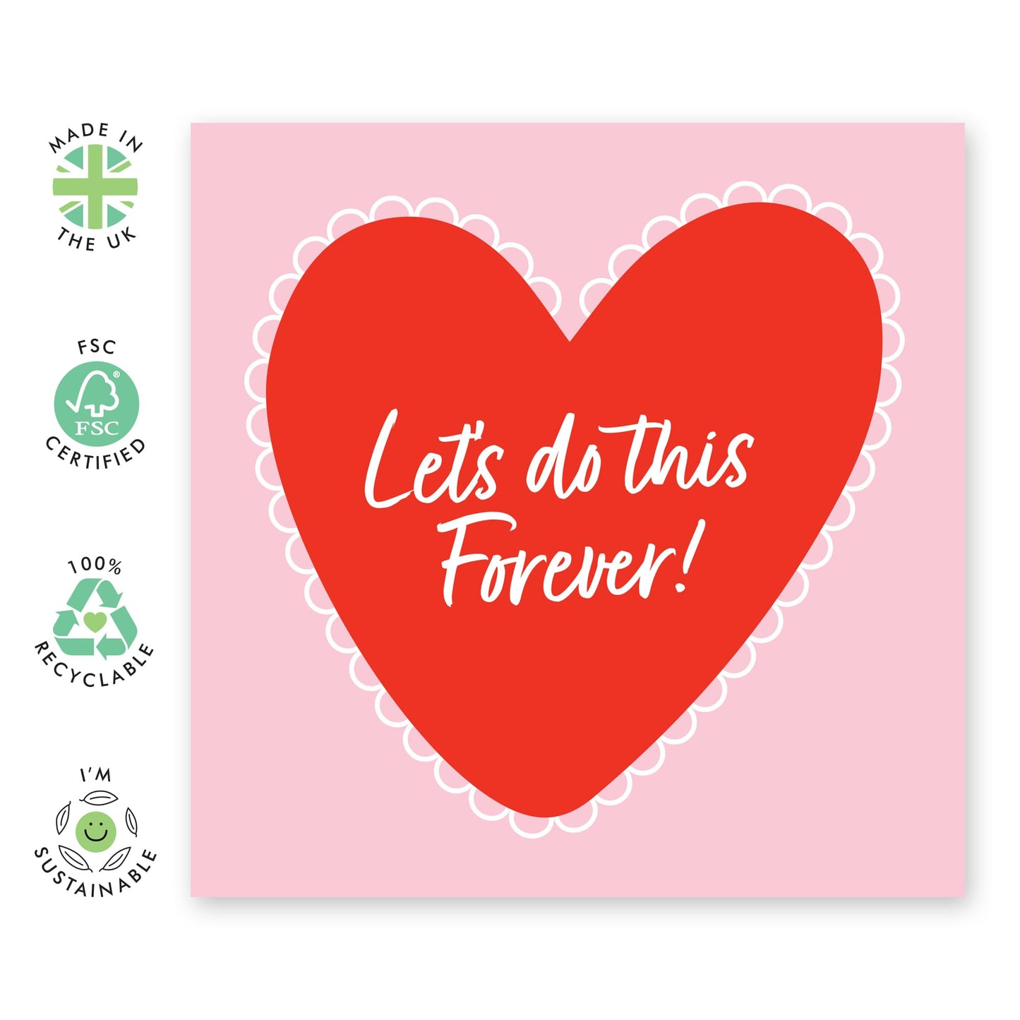 Greeting Card - 'LET'S DO THIS FOREVER' - Perfect for Any Occasion with a Warm and Endearing Design - Ideal for Long-Term Commitments or Showing Lasting Love - Comes With Stickers By Central 23